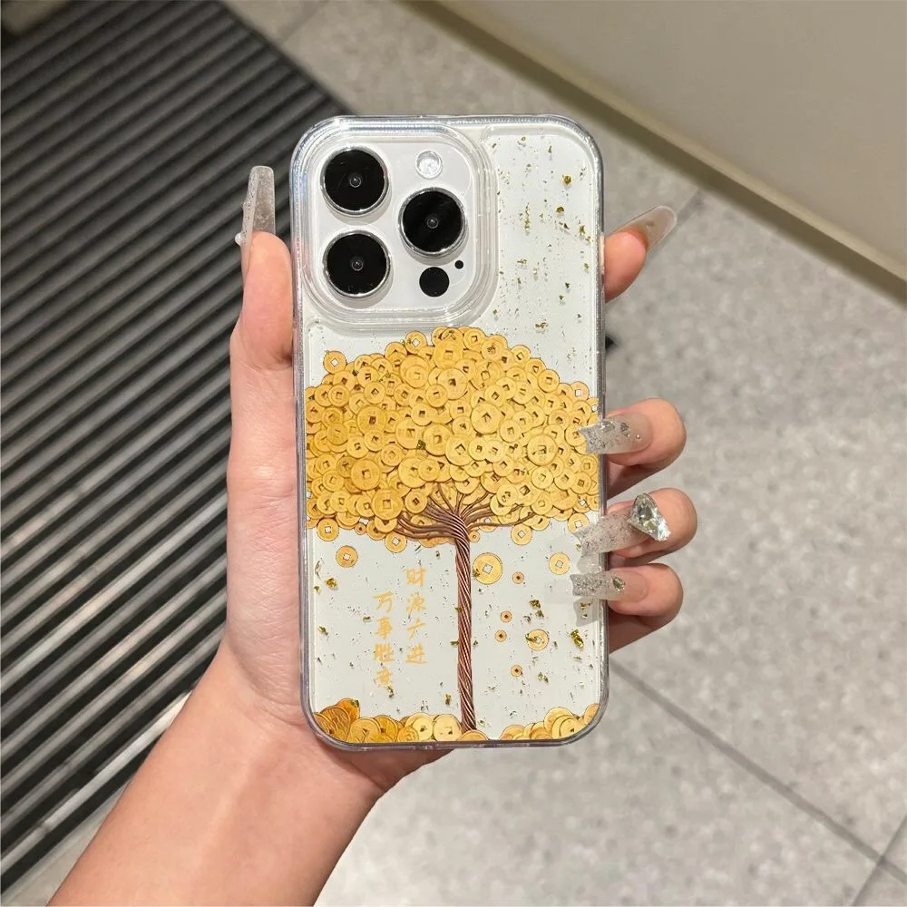 SEIRASSIM дерево богатства деньги мягкий чехол для телефона iphone 16 pro max 15 plus 14 13 11 12