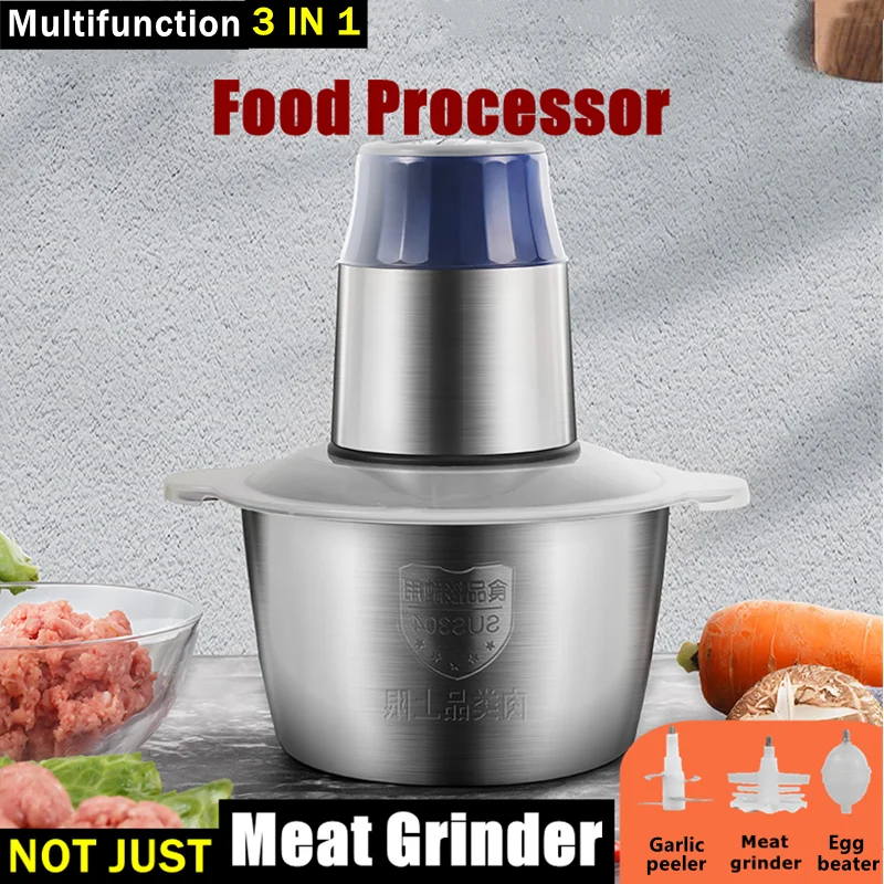 

400W 2 Speed Stainless Steel Meat Grinder Chopper Electric Automatic Mincing Machine Household Grinder Food Processor Slicer