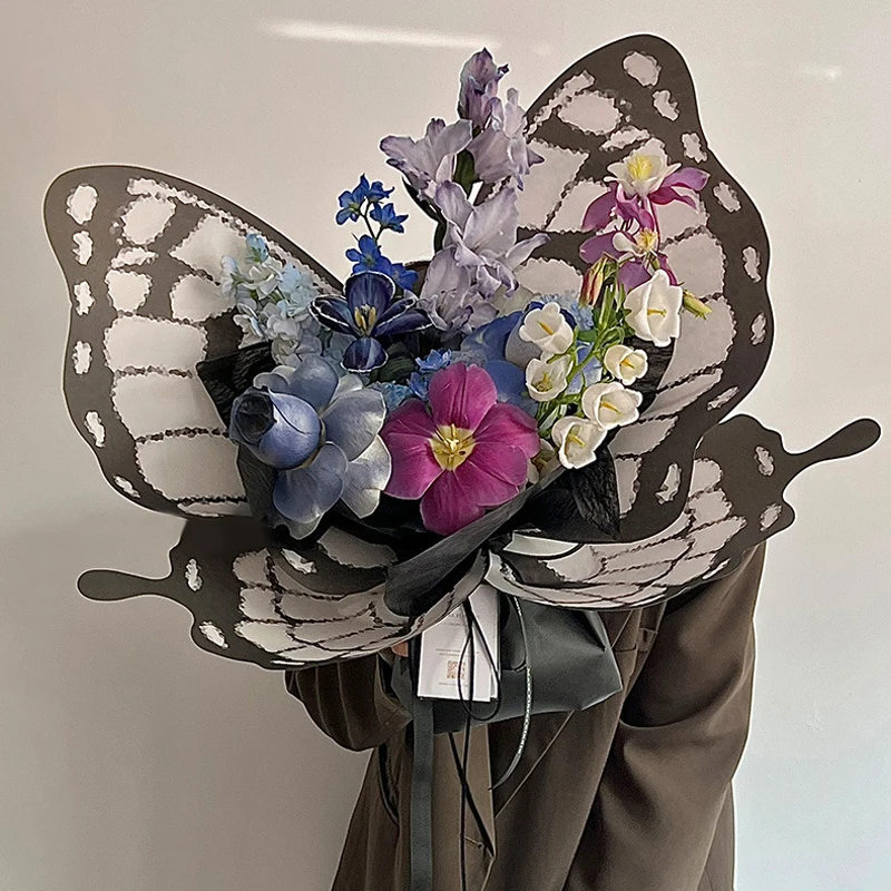 10 комплектов креативная оберточная бумага для цветов в форме крыльев бабочки на