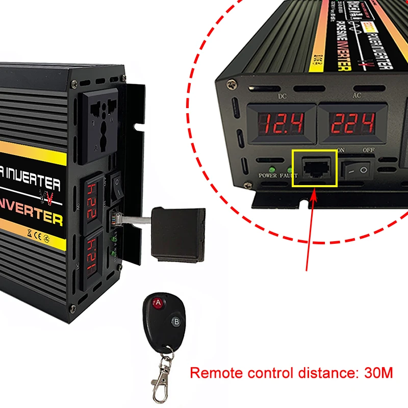 1 шт. пульт дистанционного управления 30 м только для инвертора немодулированного синусоидального сигнала 10000 Вт 12000 Вт 220 В 50 Гц 60 Гц 12 в 24 в 48 в 60 в