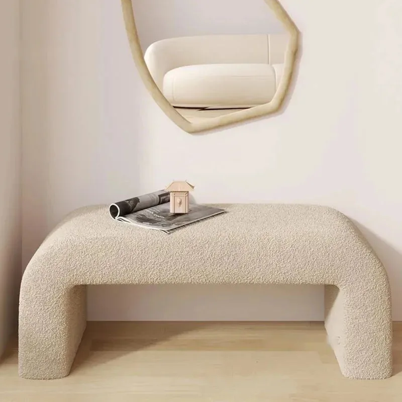 Пушистый табурет для макияжа пуфики спальни дизайн Ins скамейка комод диван