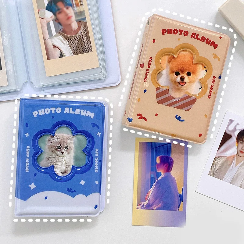 

3 Inch Kpop Idol Card Binder Photo Album Letter Printed Hollow 40 Pockets Name Card Book Photo Album Card Photocard ID Holder
