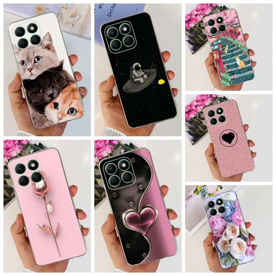 Новый чехол для Honor X8b 6 7 &quot винтажный Мягкий силиконовый из ТПУ с цветами и