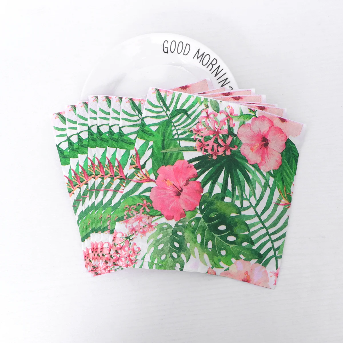 

Napkins Napkin Tropical Party Hawaii Palm Leaf Paper Printing Disposable Baby Shower Favors
