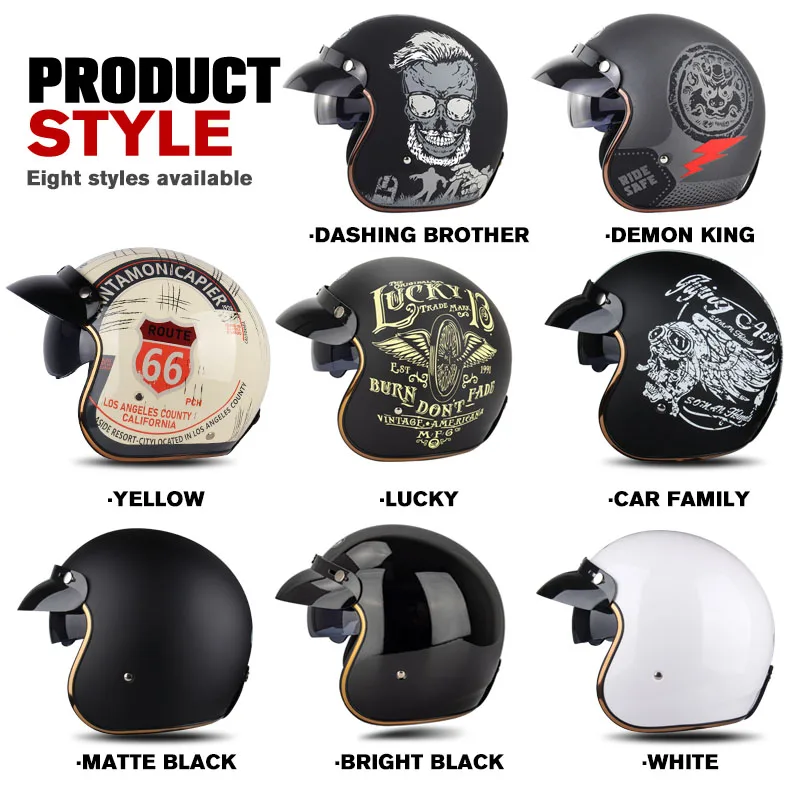 Сертификация в горошек новинка 2024 года хит продаж мотоциклетный шлем Chopper ретро