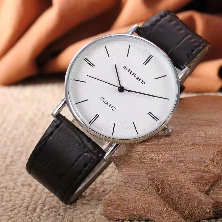 

SHSHD Fashion casual ladies leisure belt quartz LOVE watch ultra thin dial minimalist style Female couples Clock zegarek damski