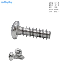 100 500 pcs type b st1 2 st1 4 1 6 st2 9 304 stainless steel gb845 round head cross flat tail self tapping precision screw