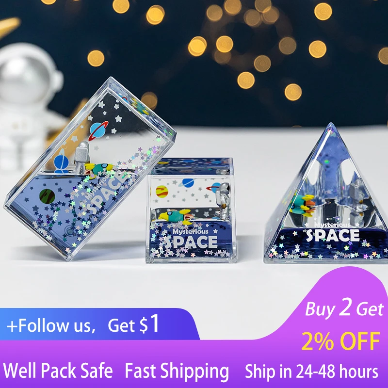 

Floating Astronaut Fluid Quicksand Universe Decoration Hourglass Unzip Toys Gift Home Living Room Desktop Decorations Accessorie