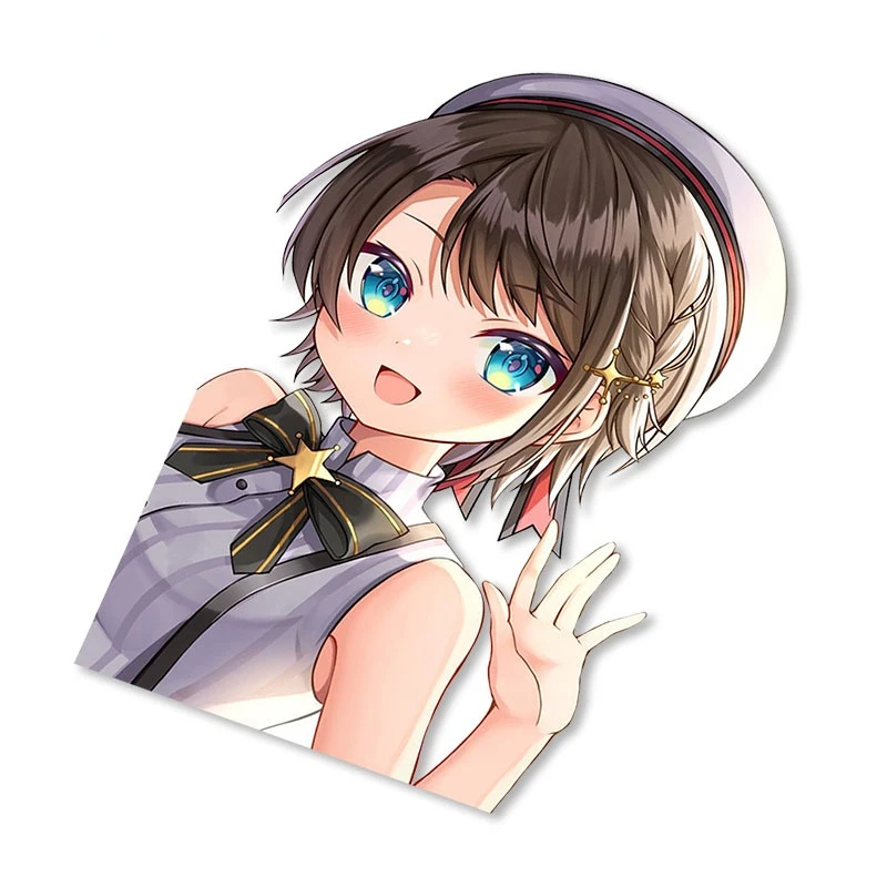 

13 см x 12,5 см для Hololive Peek автомобильные стикеры аниме мотоциклетная наклейка Campervan водонепроницаемые солнцезащитные автомобильные аксессуар...