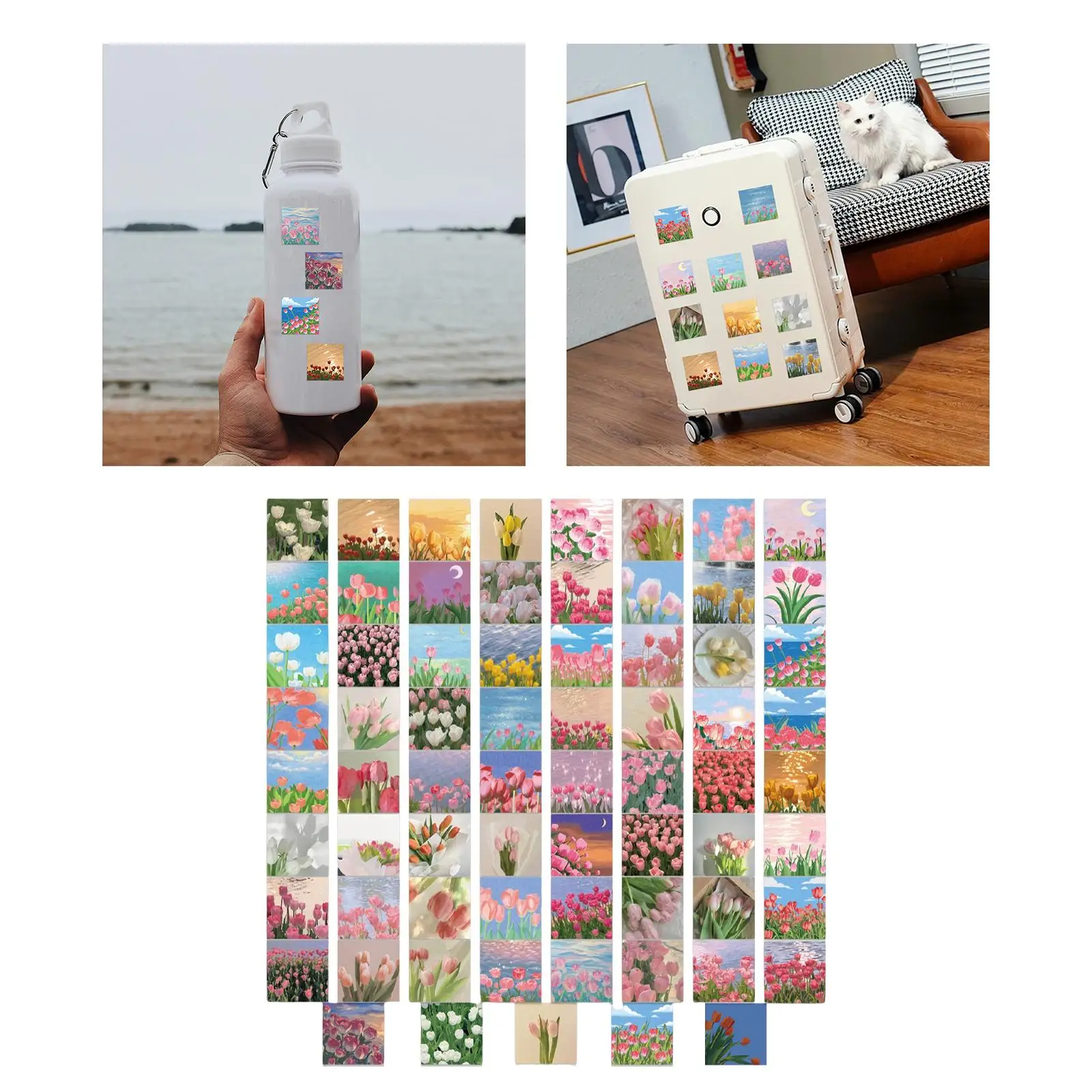 

69Pcs Colorful Flowers Stickers DIY Waterproof Sticker Graffiti Stickers
