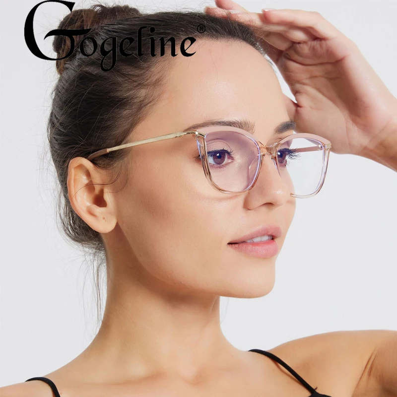 

Ретро TR90 металлические женские очки с защитой от синего света кошачий глаз оправы для очков винтажная металлическая оптическая оправа для ...