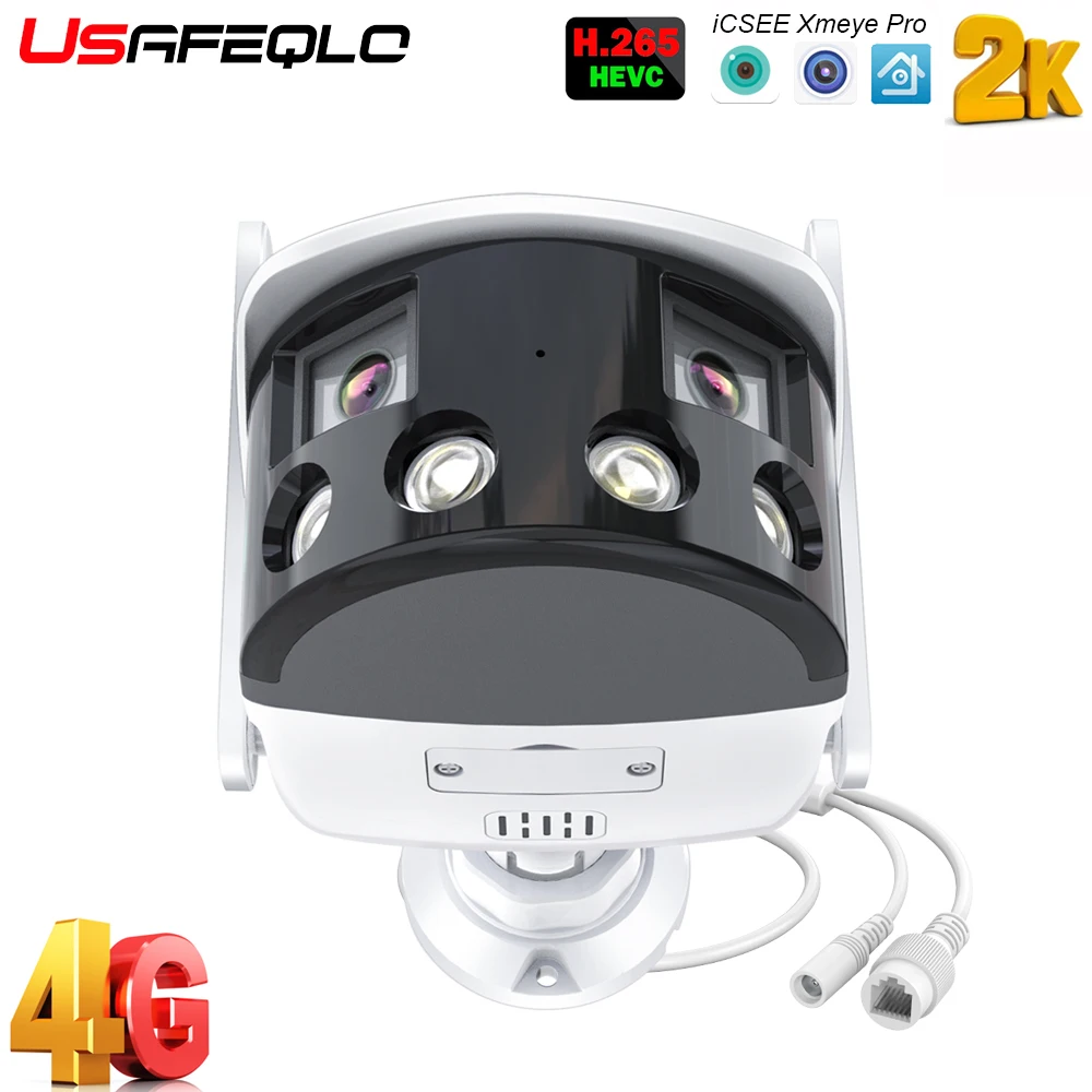 

IP-камера 2K 4 МП, 4G/Wi-Fi, цветное ночное видение, широкий угол обзора 180 °, фотокамера видеонаблюдения 4 МП