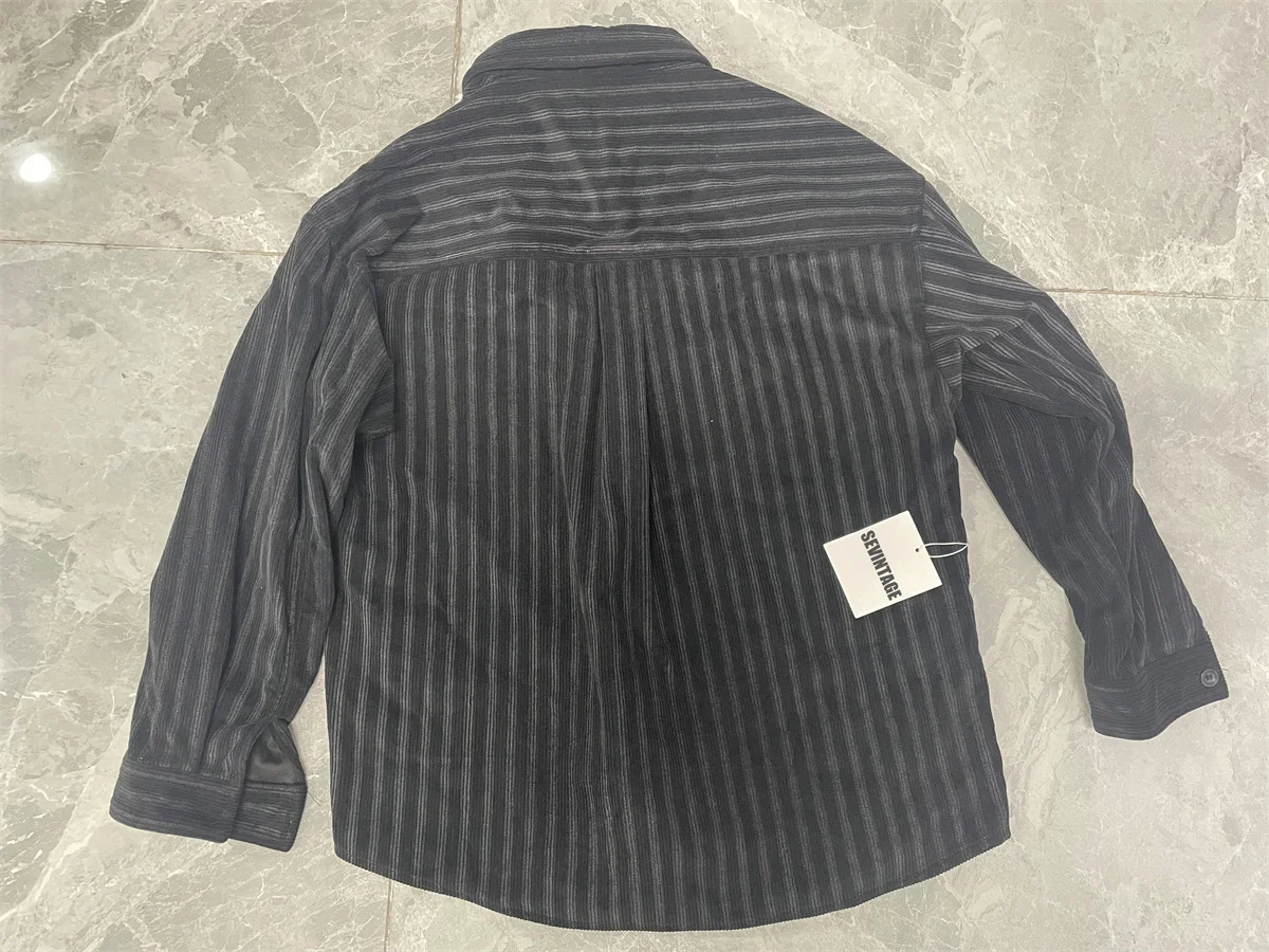 Пальто Sevintage Черные мужские пальто с длинными рукавами