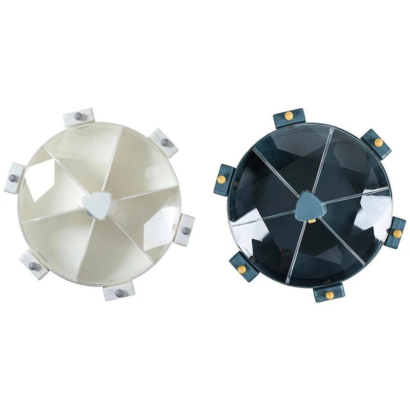 

Rotate Storage Containers Cereals Dry Food Rice Dispenser Holder Plastic Divided Cells Wall Mounted Kitchen Organizer