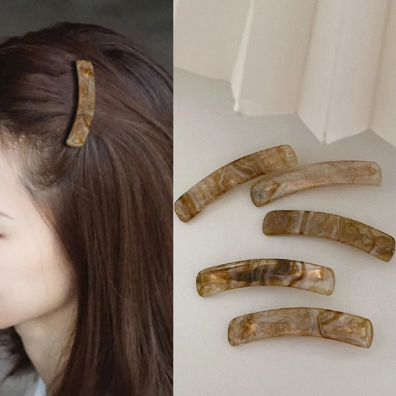 

Korean New Simple Acrylic One Word Duckbill Clip Geometric Hair Clips Women Gilrs Hairpin Headwear Hair Accessories