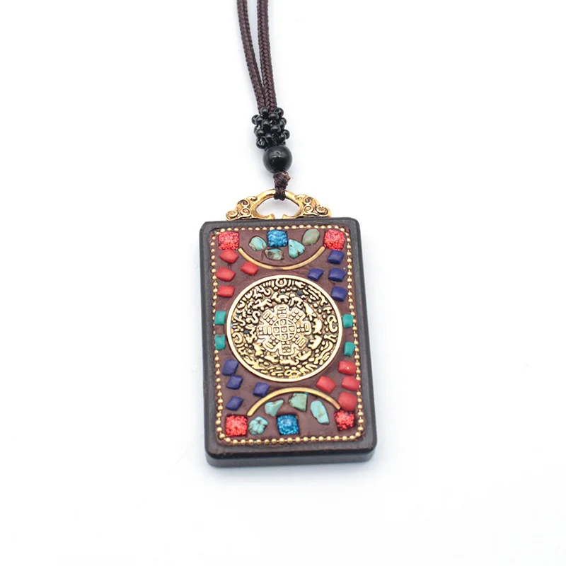 

New Nepalese style retro wooden necklace Bohemian ethnic Buddhist disciple pendant long sweater chain jewelry Gift wholesale