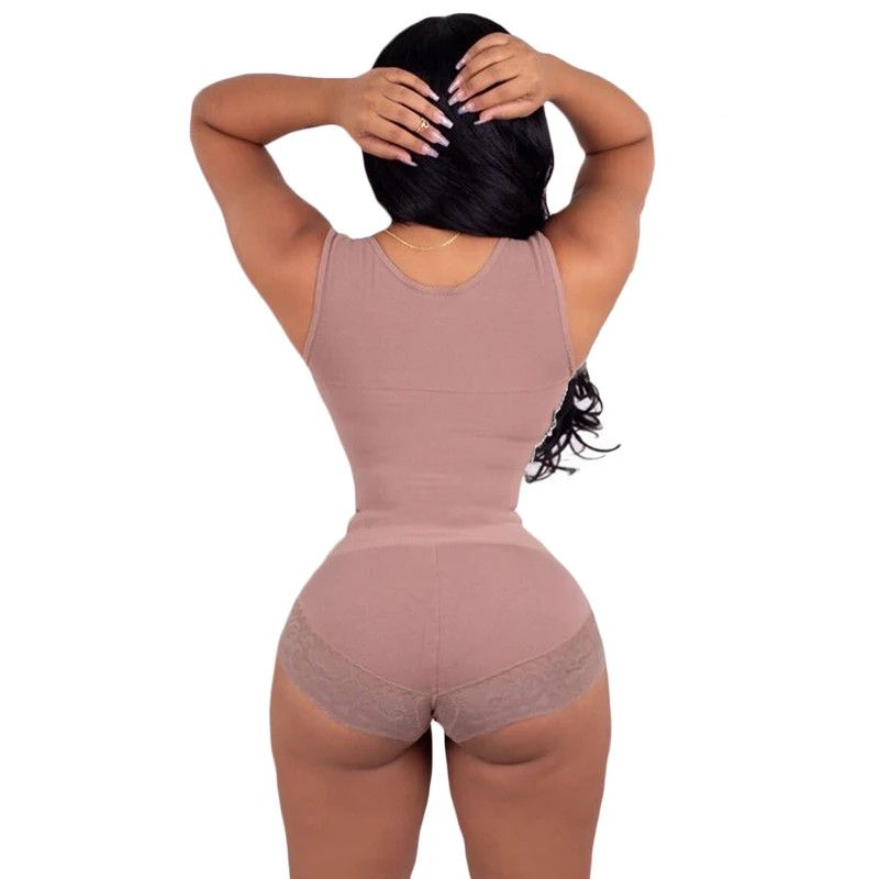 

Women Bodysuit Open Bust Tummy Control Shapewear Slimming Fajas Lace Body Shaper