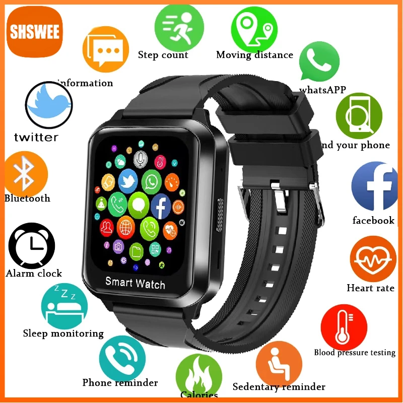 

For Huawei Xiaomi Smart Watch Men Bluetooth call Wireless Earphone 2 in 1 Heart Rate Blood Pressure Monitor Smartwatch Men