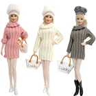 1 Набор, игрушки сделай сам, модный свитер, Белая обувь с чулками, шляпа, Повседневная Одежда для куклы Барби, аксессуары для девочек, 16, игрушки для кукол JJ