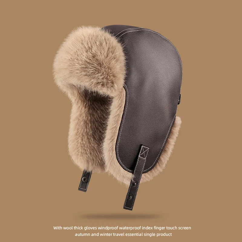 Gorros de esquí impermeables rusos para hombres gorros bombardero protección orejas cálidos inviern
