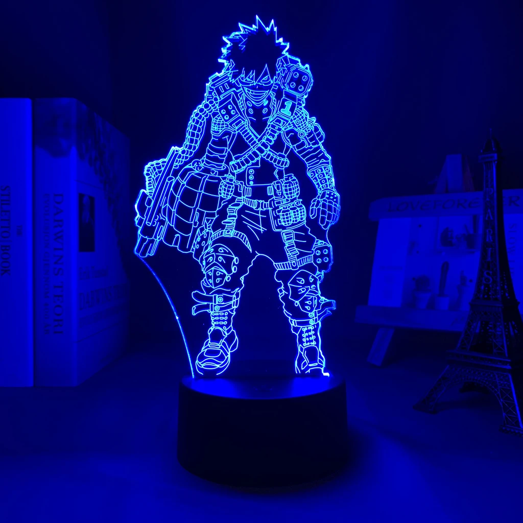 

СВЕТОДИОДНЫЙ ночник в стиле аниме «Моя геройская Академия», Katsuki Bakugo, украшение для спальни, светильник льник, подарок на день рождения, 3d Св...