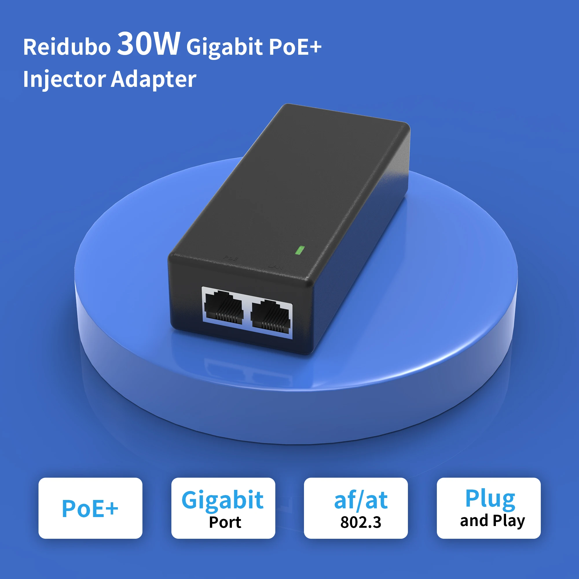 

Reidubo Gigabit POE Injector Adapter 30W