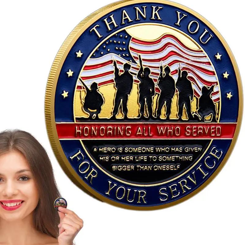 

Veterans Coins Thank You Soldiers Appreciation Challenge Coin Collection Gift Badge Commemorative Coins For Navy & Marine