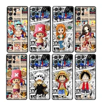 one piece luffy cute anime for samsung galaxy s22 s21 s20 ultra plus pro s10 s9 s8 s7 4g 5g soft tpu black phone case cover capa