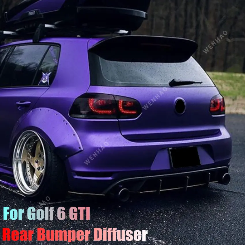 

For Volkswagen VW Golf MK VI GTI 6 GTI Golf MK6 GTI Car Rear Bumper Diffuser Flag Spoiler Splitter Accessories Trim 2.0 GTI 5K1