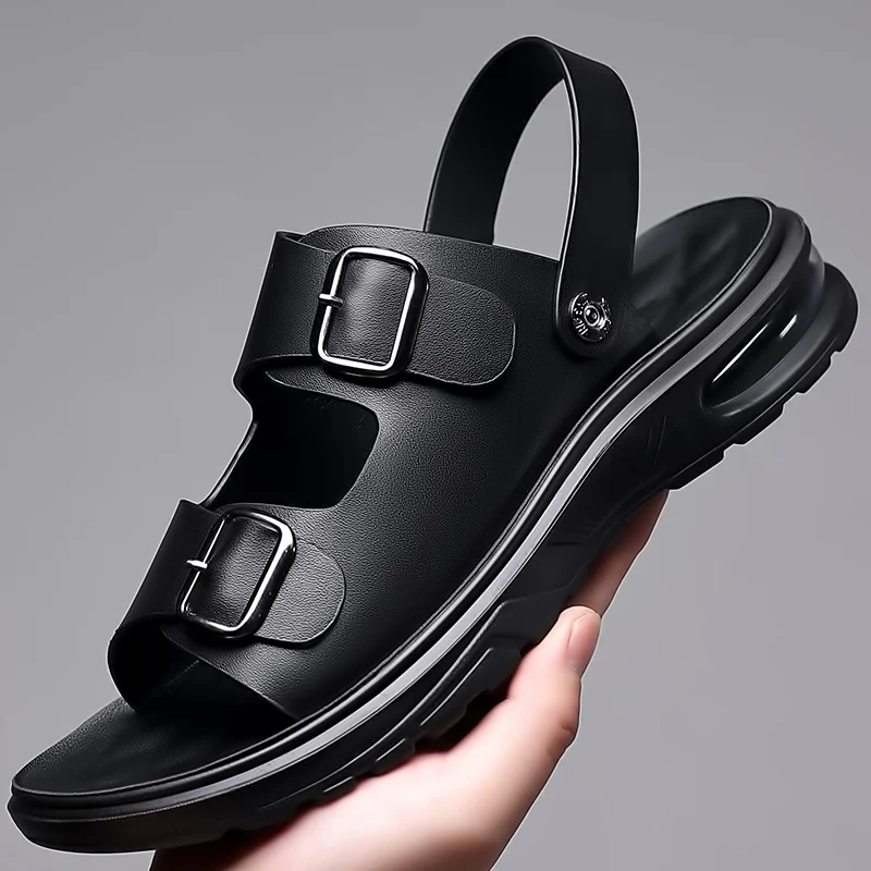 

Brand Classic Mens Sandals Summer Genuine Leather Sandals Men Holidays Outdoor Casual Shoes Men Sandal Beach 2023 New Air