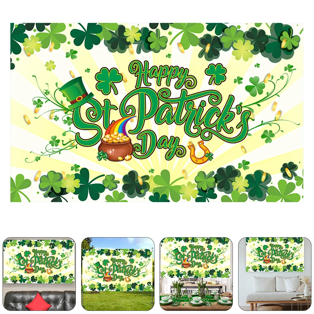 

St. Patrick Photography Backdrop Shamrock Pattern Backdrop Background Photo Prop