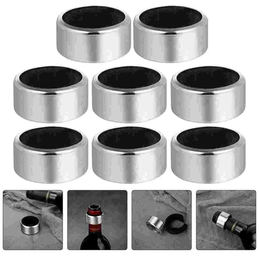 

8Pcs Bottle Collars Stainless Steel Bottle Collars Leak-proof Bottle Drip Collar