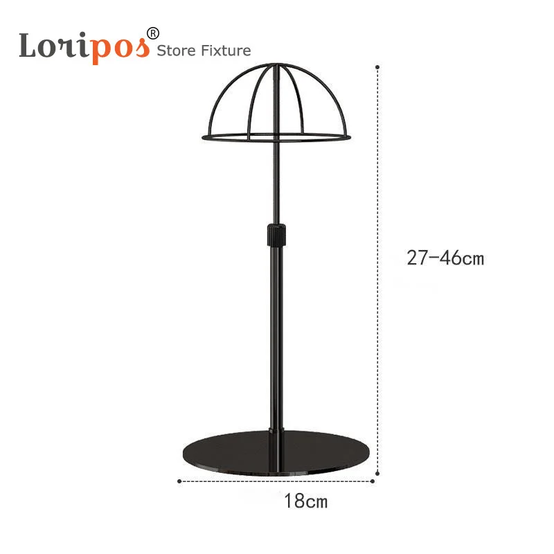 

Hat Black Iron Metal Countertop Wig Display Stand