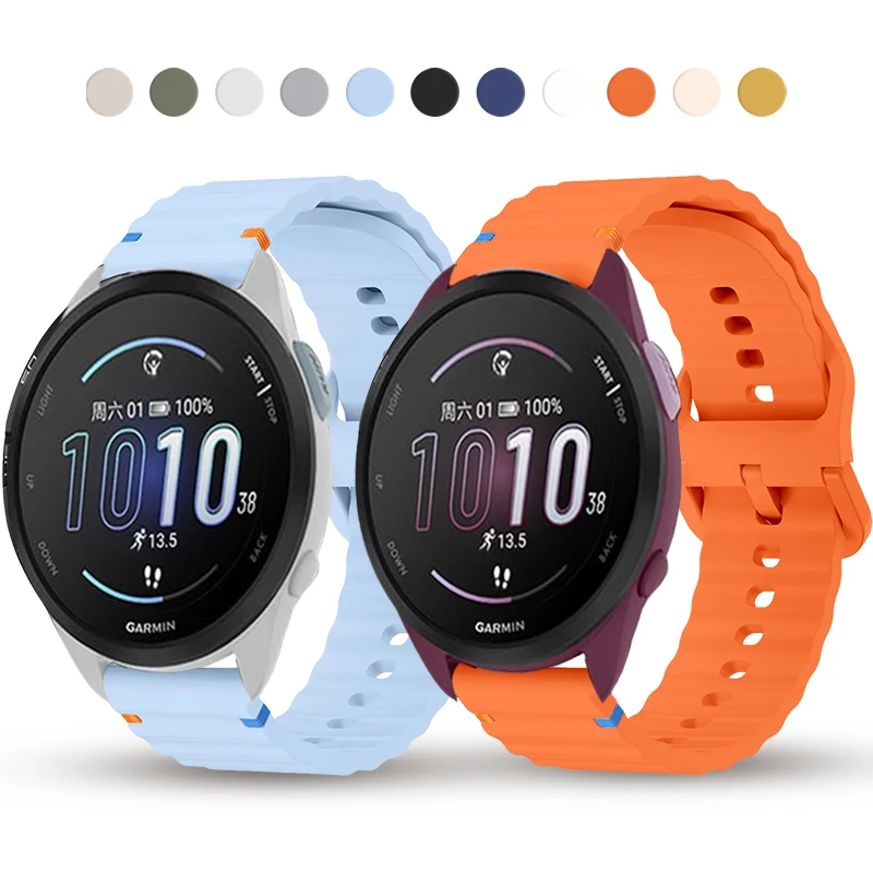 Ремешок 20/22 мм для Garmin Vivomove 3/Forerunner165/Benz 3/vivoactive 4 Мягкая силиконовая лента Vivoactive 5/CAME