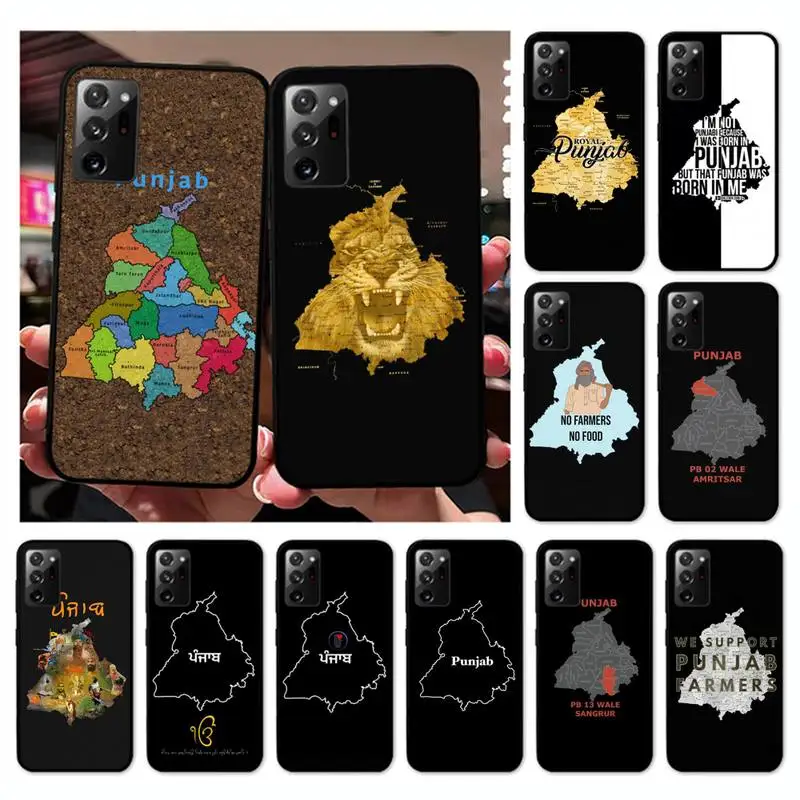 

Punjab Map Phone Case for Samsung Note 5 7 8 9 10 20 pro plus lite ultra A21 12 72 cover
