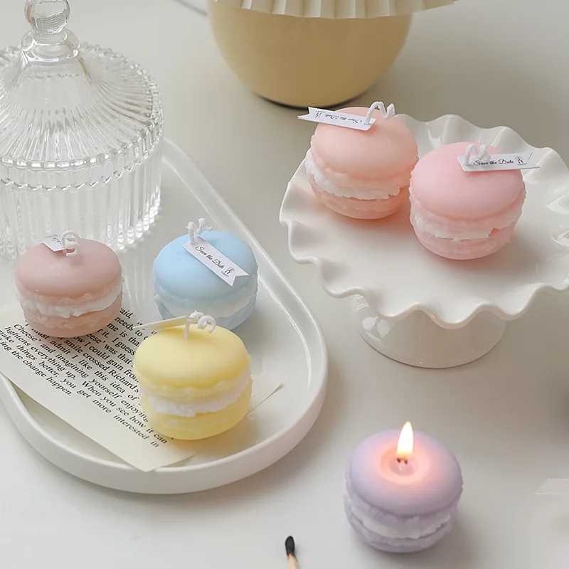 

DIY Scented Candles Handmade Cute Macarone Candle Candles Aromatherapy Wedding Home Decoration INS Shooting Props Party