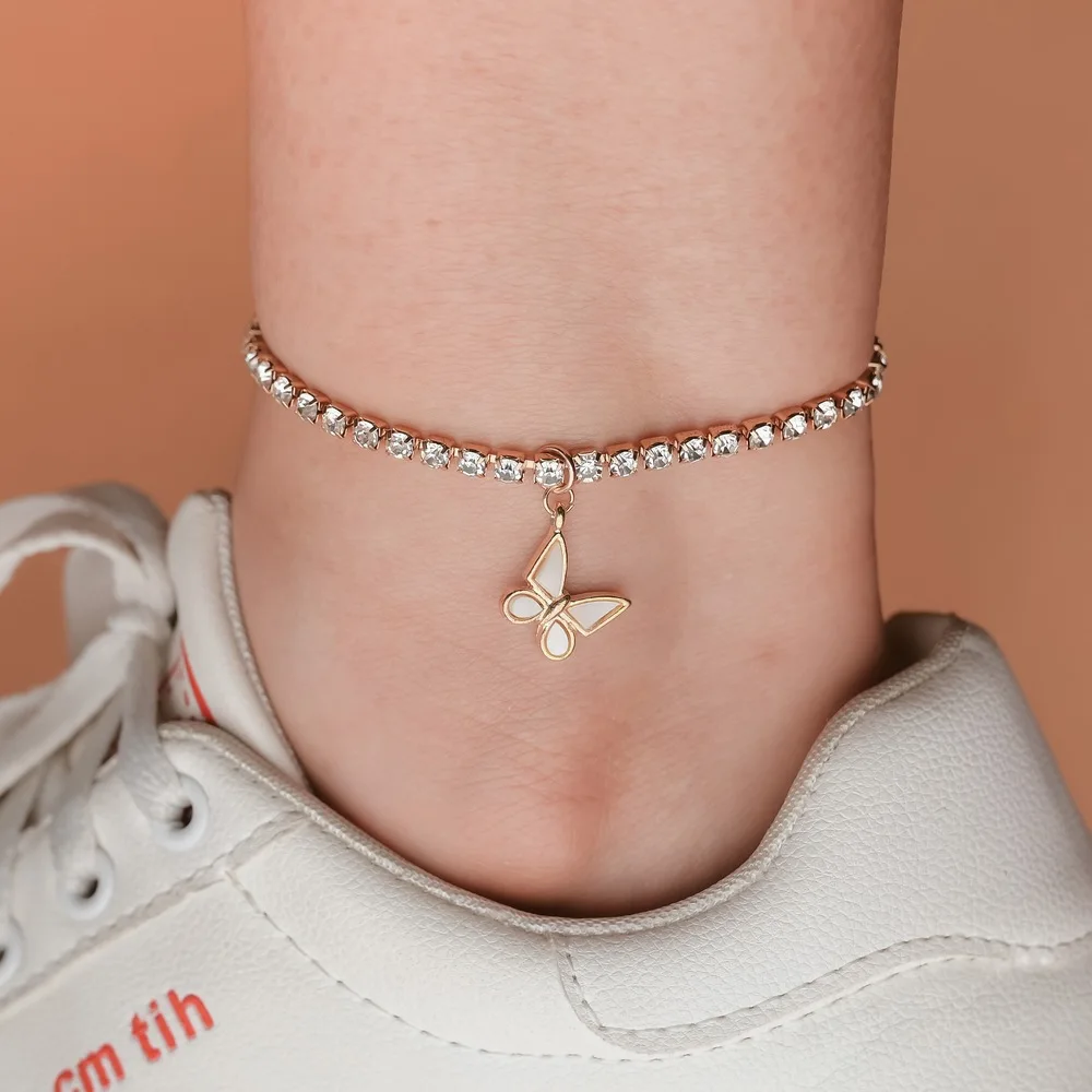 

New 2022 summer beach vacation shells butterfly pendant anklets