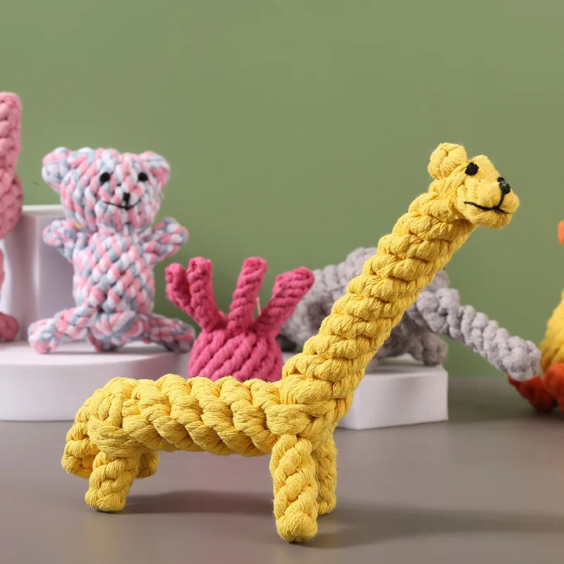 

1pc Pet Dog Toys for Large Small Dogs Cotton Rope Dog Chew Toys Animal Durable Braided Puppy Molar Cleaning Teeth Dog Supplies