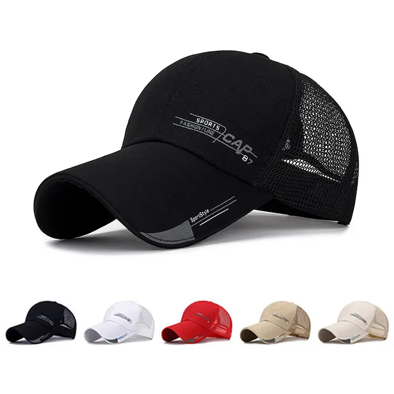 

Summer New Sports Cap Mens Hat for Fish Outdoor Fashion Line Baseball Cap Long Visor Brim Shade Snapback Sun Hat Bone Gorras