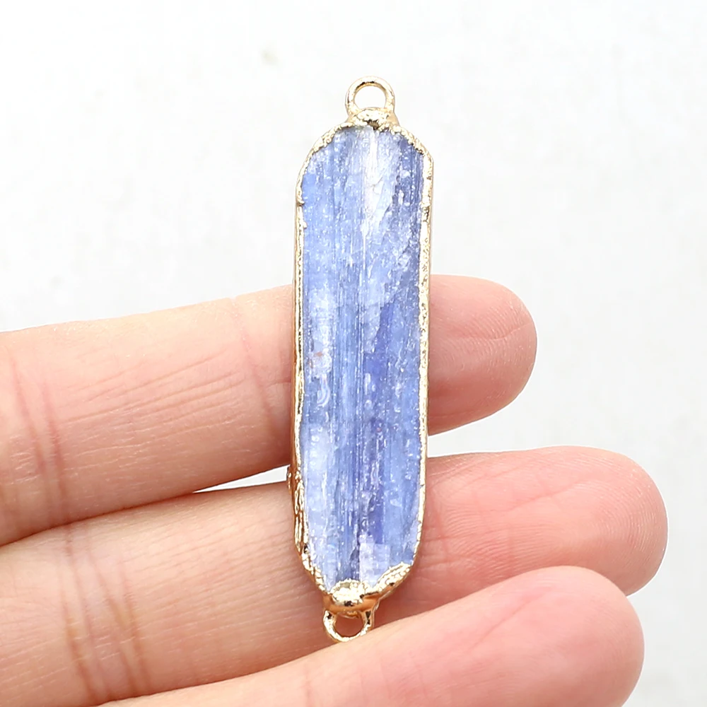 

1PC Natural Stone Blue Kyanite Connector for Jewelry Making Supplies DIY Charms Pendant Necklace Bracelet Accessories Wholesale