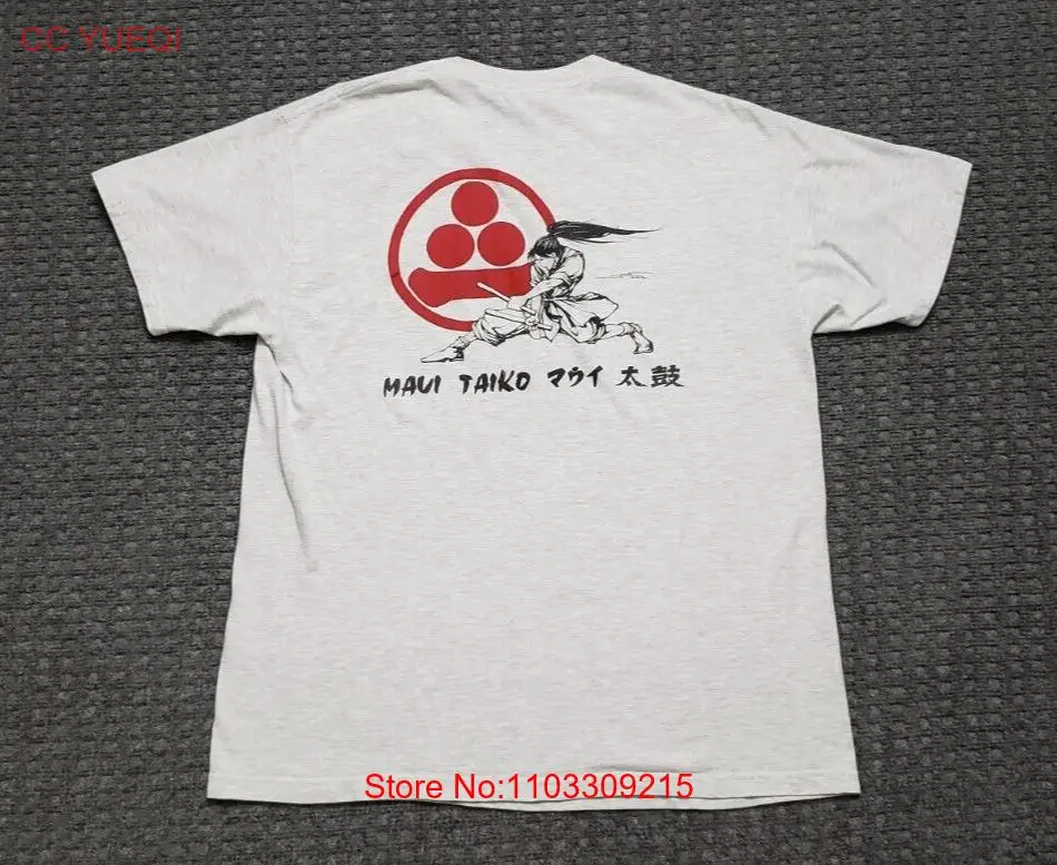 Мужская Винтажная Футболка Maui Taiko большая серая футболка с японскими барабанами