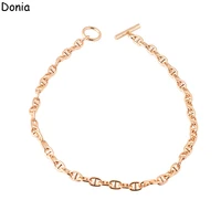 donia jewelry european and american fashion pig nose titanium steel ot buckle necklace bracelet luxury necklace set gift