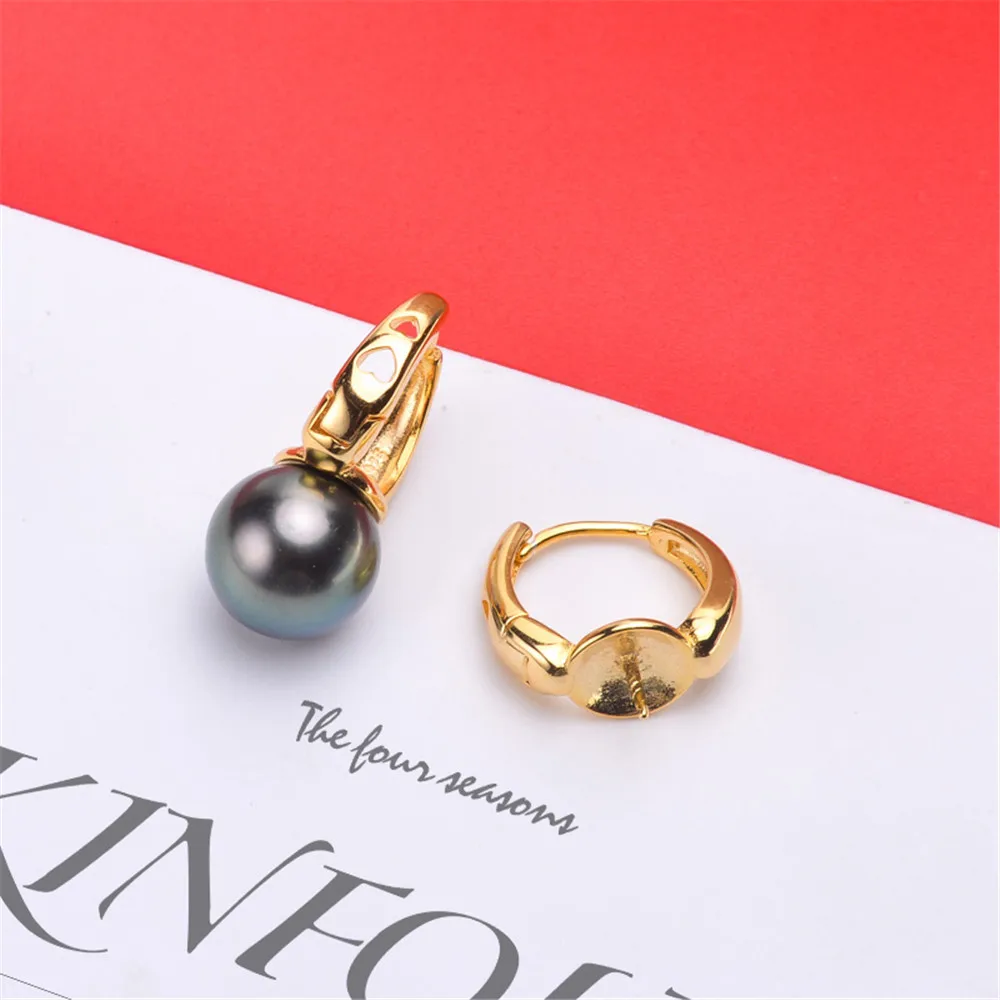 

Real Solid 925 Sterling Silver Pearl Stud Earrings Accessories Findings DIY Jewelry Ear Hook Blank Empty Support