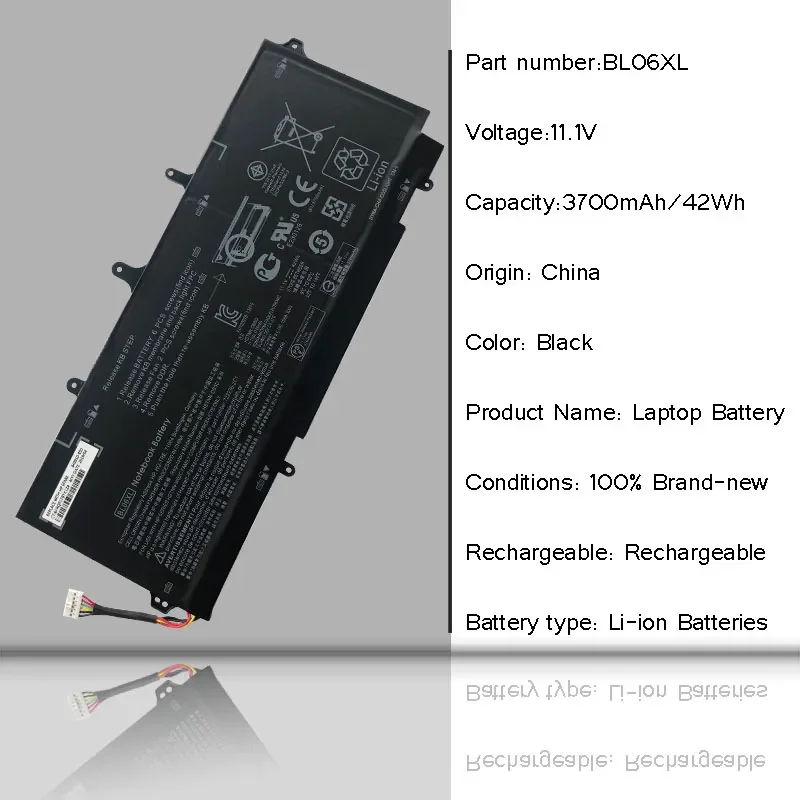 Фото BL06XL Аккумулятор для ноутбука, совместимый с HP EliteBook Folio 1040 G0 G1 G2 HSTNN-DB5D IB5D W02C 722236 -171 1С1 271 722297 -001 F450C №3