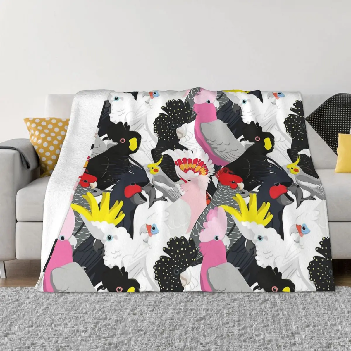 

Parrot Bird Cockatoo Fest Portable Warm Throw Blankets for Bedding Travel