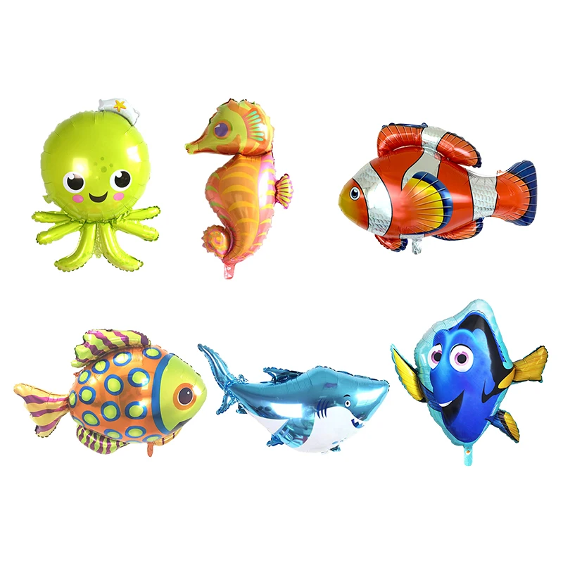 

Ocean World Under The Sea Animal Theme Party Foil Balloons Birthday Party Decorations Anniversaire Decoration Baby Shower Globos