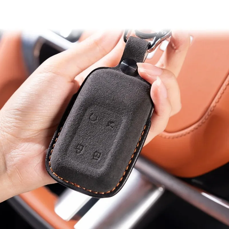 Фото Кожаный чехол для ключей YUNV для Chery Jetour G700 2025-2026 с пряжкой из цинкового сплава, модный, элегантный, идеально подходящий, замена, модернизация. №2