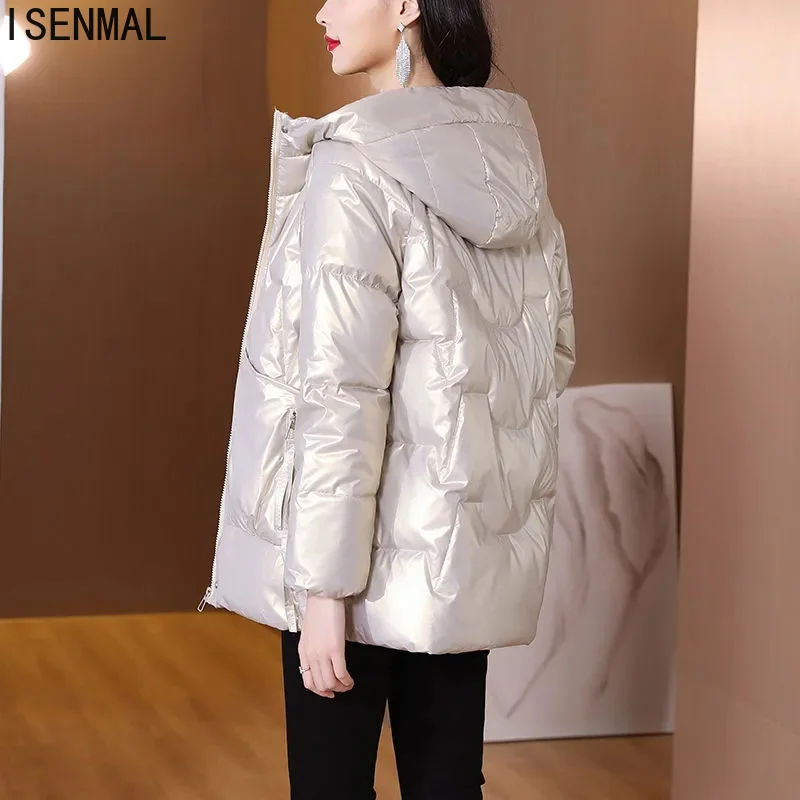Women's Jacket Long Parkas 2022 New Winter Jacket Loose Hooded Female Warm Casual Cotton Padded Parka Puffer Coat Outwear