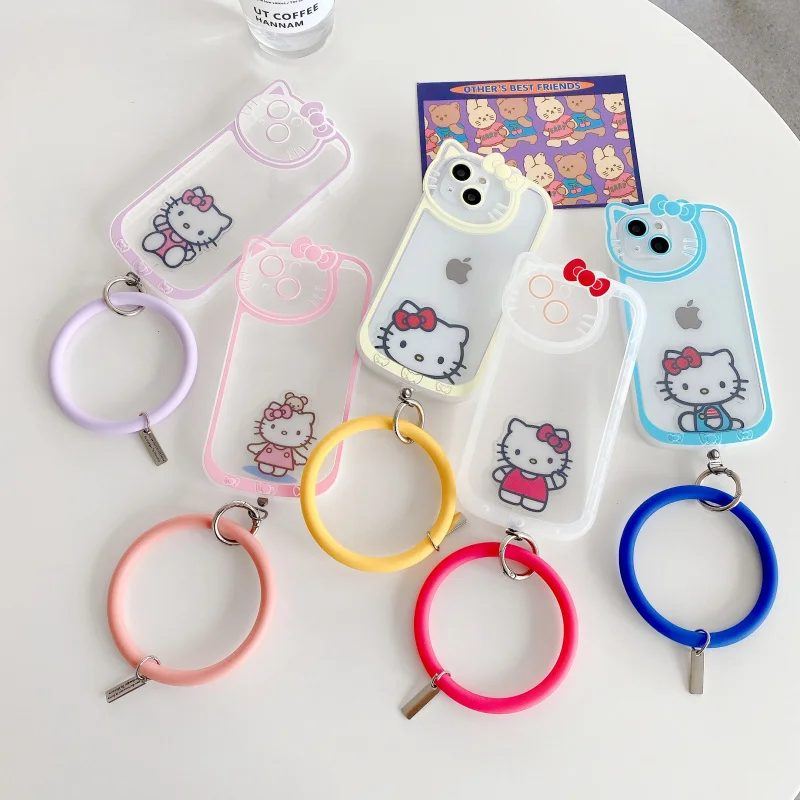 

Bandai Anime Hello Kitty Phone Case For iPhone 13 11 12 Pro Max Mini XS XR X 8 7 Plus SE Back Cover
