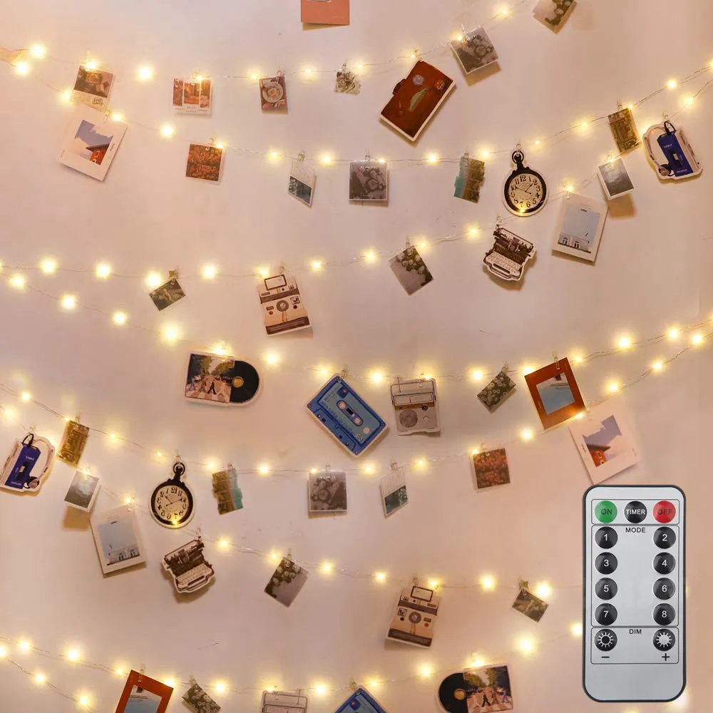 Фото-зажимы на шнурке светильник 100 светодиодный USB сказочные огни с зажимами для